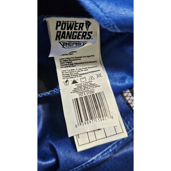 Power Rangers Beast Morphers Blue Ranger Kids Muscle Costume Mask Halloween 7-8 - Picture 9 of 10